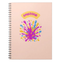 Colourful Paint Splash Awesome Notebook