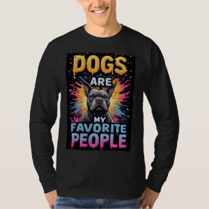 Colourful Paint Splash Bulldog Graphic T-Shirt