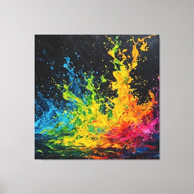 Colourful Paint Splash Canvas Print (Front)