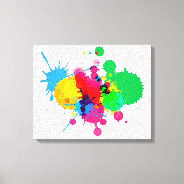 Colourful Paint Splash Canvas Print (Front)