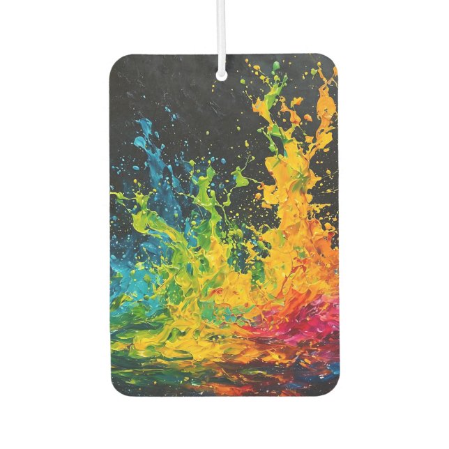 Colourful Paint Splash Car Air Freshener (Front)