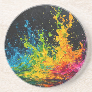 Colourful Paint Splash Coaster