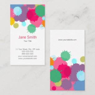 Colourful Paint Splash Creative Ink Business Card