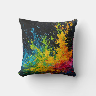 Colourful Paint Splash Cushion