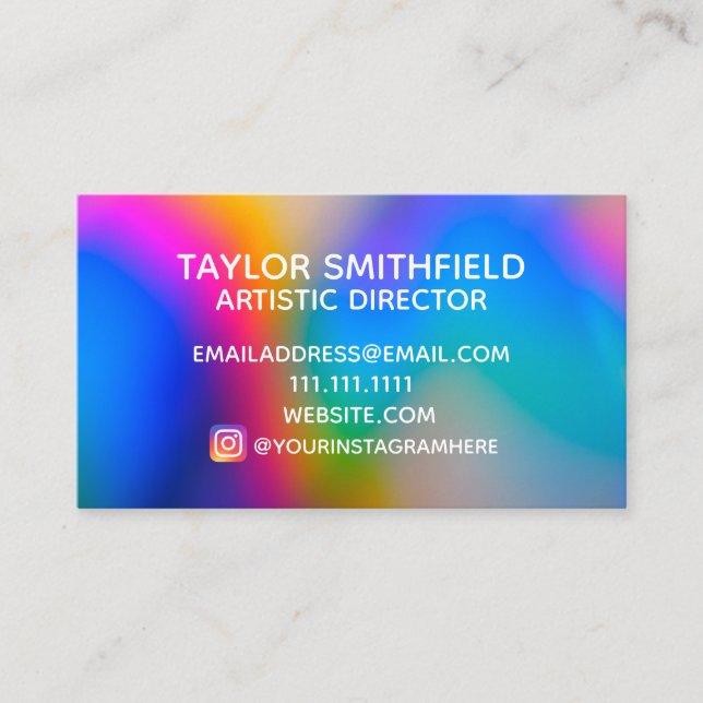 Colourful paint splash custom art design business card (Front)