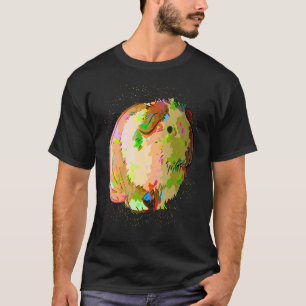 Colourful Paint Splash Cute Realistic Pet Guinea P T-Shirt