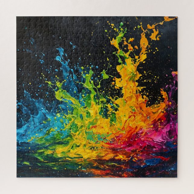 Colourful Paint Splash Jigsaw Puzzle (Vertical)