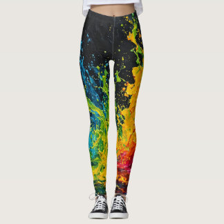 Colourful Paint Splash Leggings
