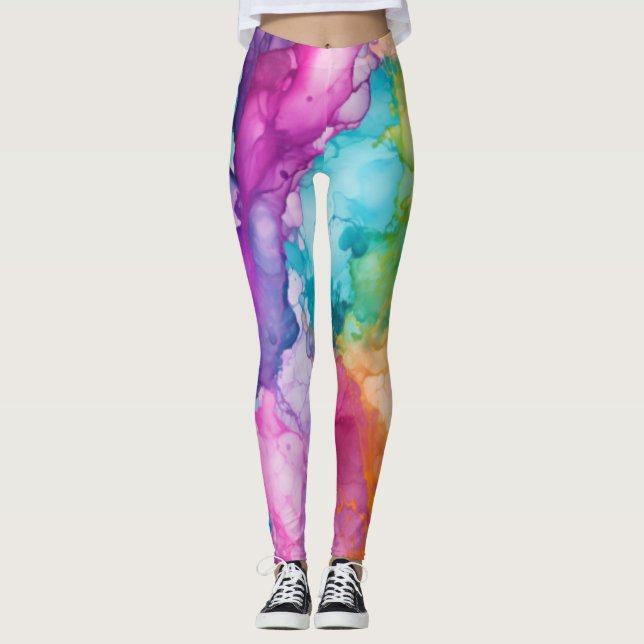 Colourful Paint Splash  Leggings (Front)