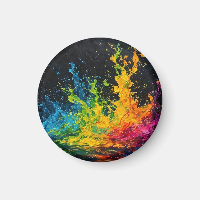 Colourful Paint Splash Magnet (Front)