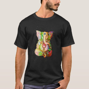 Colourful Paint Splash Meditation Elephant Yoga T-Shirt