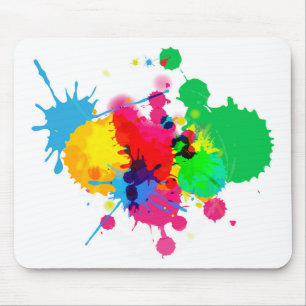 Colourful Paint Splash Mouse Mat