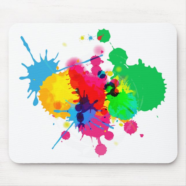 Colourful Paint Splash Mouse Mat (Front)