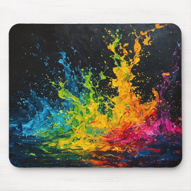 Colourful Paint Splash Mouse Mat (Front)