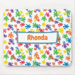 Colourful paint splash mouse mat