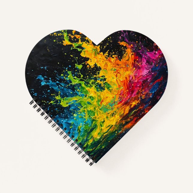 Colourful Paint Splash Notebook (Front)
