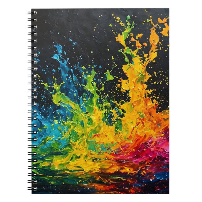 Colourful Paint Splash Notebook (Front)