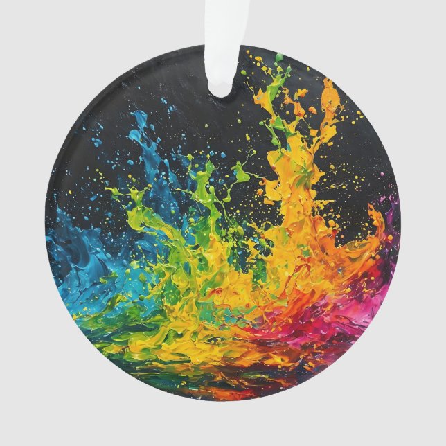 Colourful Paint Splash Ornament (Front)