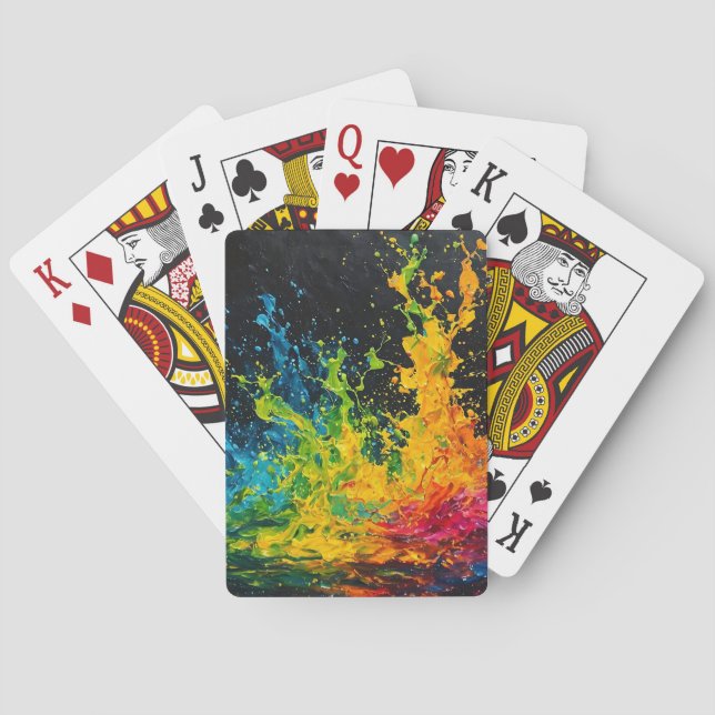 Colourful Paint Splash Playing Cards (Back)