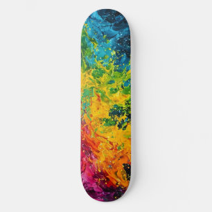 Colourful Paint Splash Skateboard