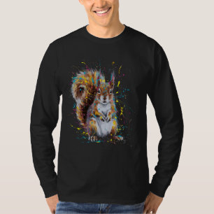 Colourful Paint Splash Squirrel Art Graphic T-Shirt