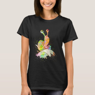 Colourful Paint Splash Surfing Snail T-Shirt