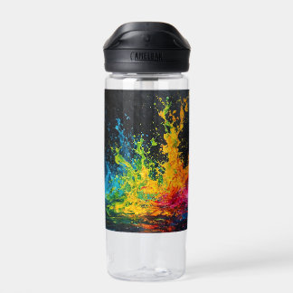 Colourful Paint Splash Water Bottle