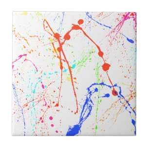 Colourful Paint Splats Tile