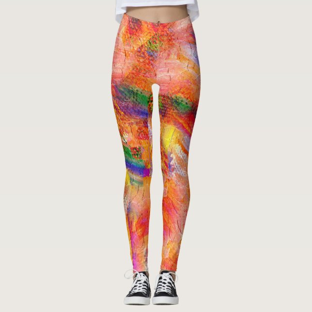 Colourful Paint Splatter #14 Leggings (Front)