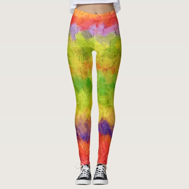 Colourful Paint Splatter #38 Leggings (Front)