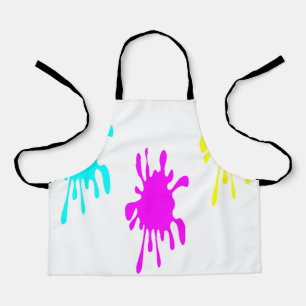 Colourful paint splatter apron