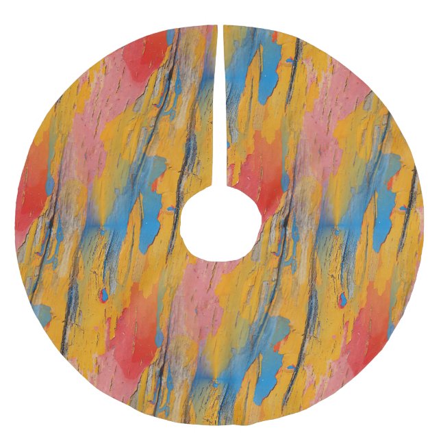Colourful Paint Splatter Brushed Polyester Tree Skirt (Front)