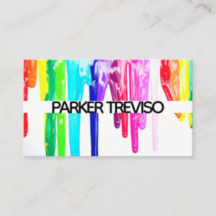 Colourful Paint Splatter Business Card