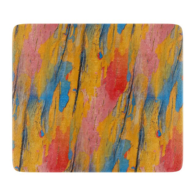Colourful Paint Splatter Cutting Board (Front)