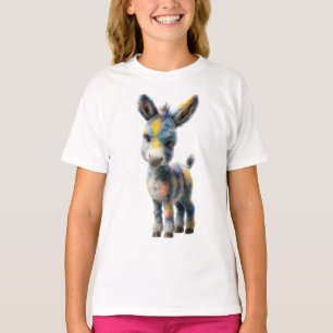 Colourful Paint Splatter Donkey Kids T-Shirt