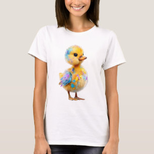 Colourful Paint Splatter Duckling Women T-Shirt