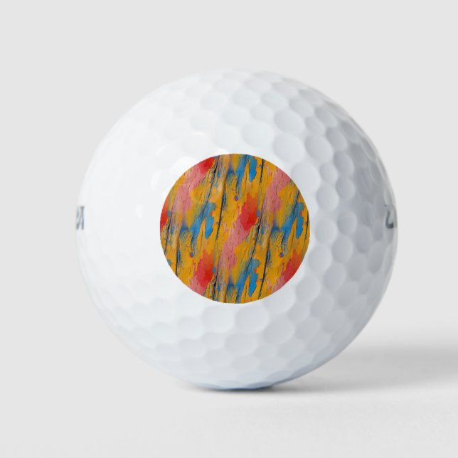 Colourful Paint Splatter Golf Balls (Front)