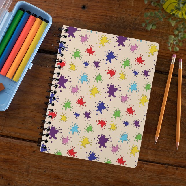 Colourful paint splatter ink splash notebook (Creator Uploaded)