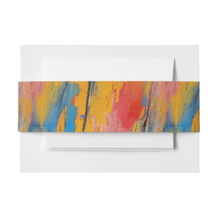 Colourful Paint Splatter Invitation Belly Band