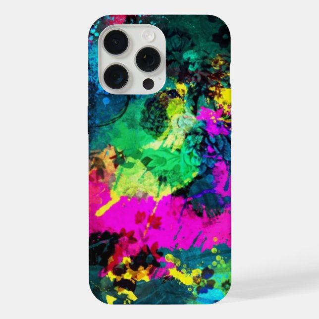 colourful paint splatter iPhone case (Back)