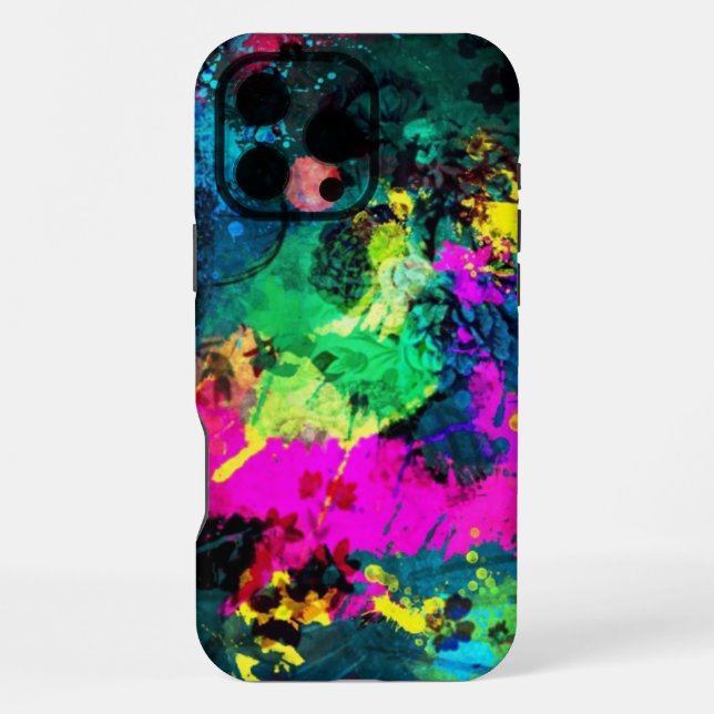 colourful paint splatter iPhone case (Back)
