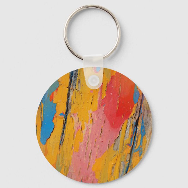 Colourful Paint Splatter Key Ring (Front)