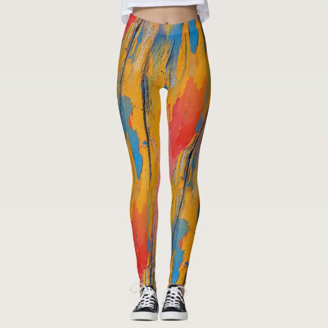 Colourful Paint Splatter Leggings (Front)