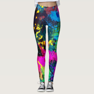 Colourful Paint Splatter Leggings