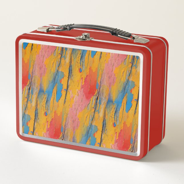 Colourful Paint Splatter Metal Lunch Box (Front)