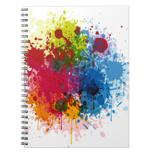 Colourful Paint Splatter Notebook