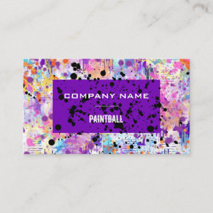 Colourful Paint Splatter Paintball Business Card