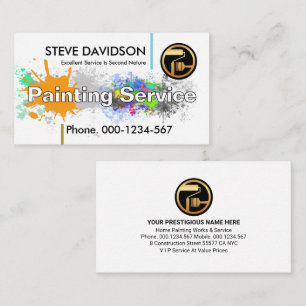 Colourful Paint Splatter Painting Service Business Card
