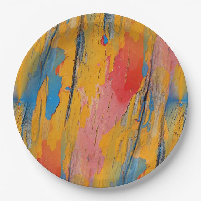 Colourful Paint Splatter Paper Plate (Front)