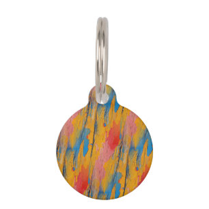 Colourful Paint Splatter Pet Tag
